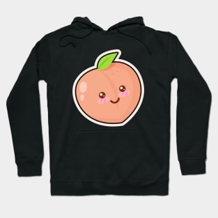 Cute Peach Cartoon Drawing Hoodie